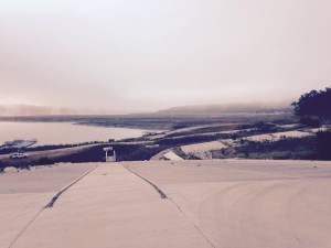 View of the low levels of Lake Cachuma from the boat launch that was in use only 3-4 years ago