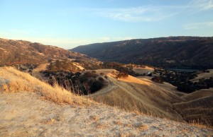 Del Valle Lake and Campgrounds from Hills Small