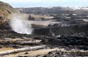 Water Hitting Lava on Oregon Beach Small