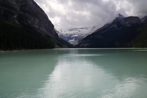 Lake Louise, with its 'green/gray' water and glacier in the background