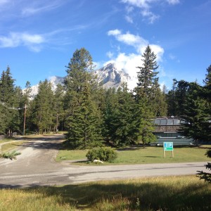 View from our Banff campsite; mountains all around