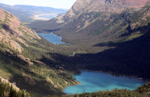 View of Lakes on Our Way Back from Grinnell Glacier