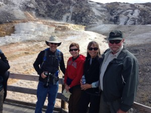 Family meet-up in Yellowstone. Steve, Cathy, Joan and Ray