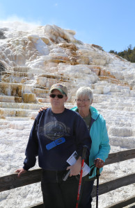 Bobbi and Diana at Monmouth Hotsprings, Yellowstone National Park